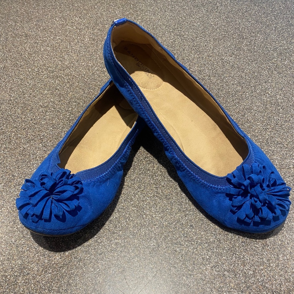Bandolino Women's Eloy Ballet Flat, Azure, 10 M